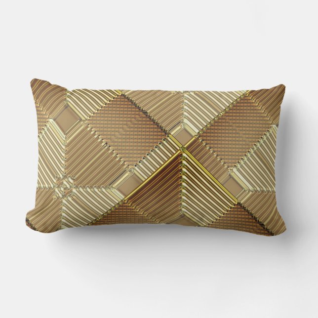 Rectangle Coussin Lumbar en or de bronze contemporain (Recto)