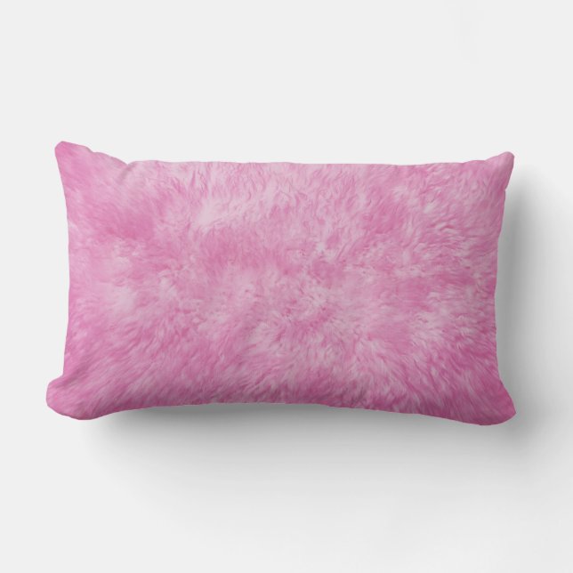 Rectangle Coussin Lumbar Fur Rose (Recto)