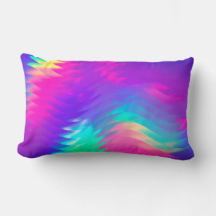 Rectangle Coussin Lumbar holographique violet et rose