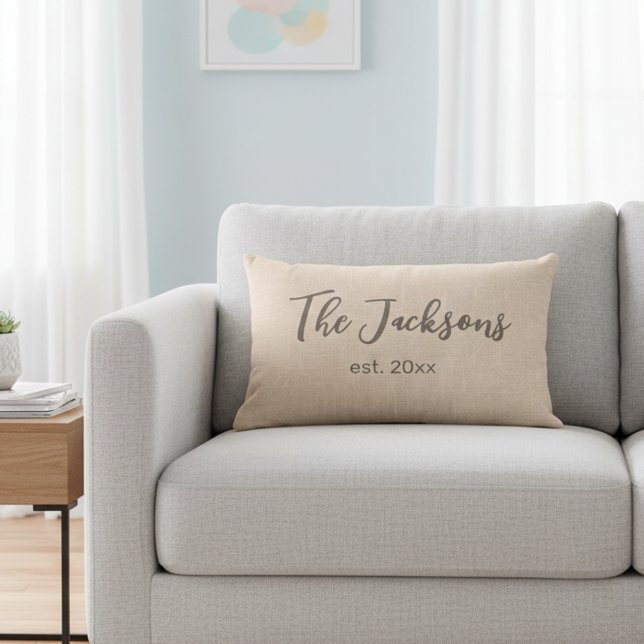 Rectangle Coussin Lumbar Mariage personnalisé avec texture d (Personalized decorative family pillow.)