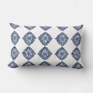 Rectangle Coussin Lumbar moderne bleu et blanc