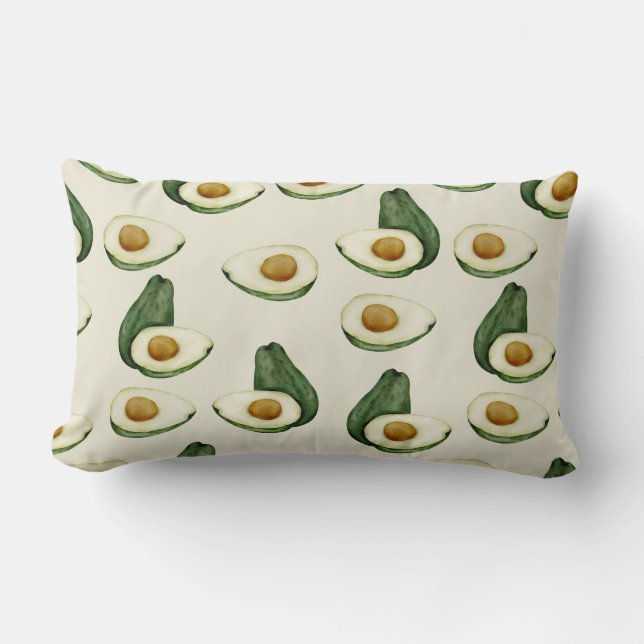 Rectangle Coussin Lumbar Motif Avocado (Recto)