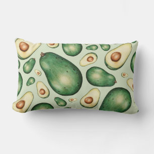 Rectangle Coussin Lumbar Motif Avocado