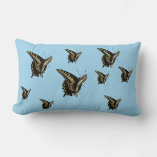 Rectangle Coussin Lumbar - Papillons à queue épaisse sur ble