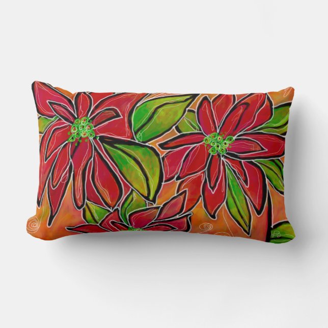 Rectangle Coussin Lumbar Poinsettia (Recto)
