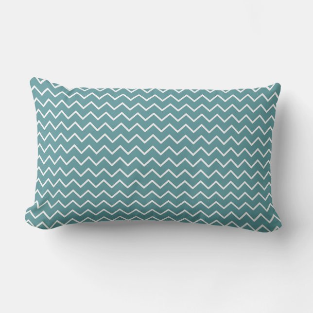 Rectangle Coussin Lumbar réversible Aqua Zig Zag/ Polka Dot (Recto)