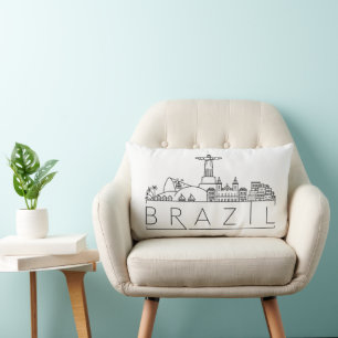 Rectangle Coussin Lumbar Skyline Brésil