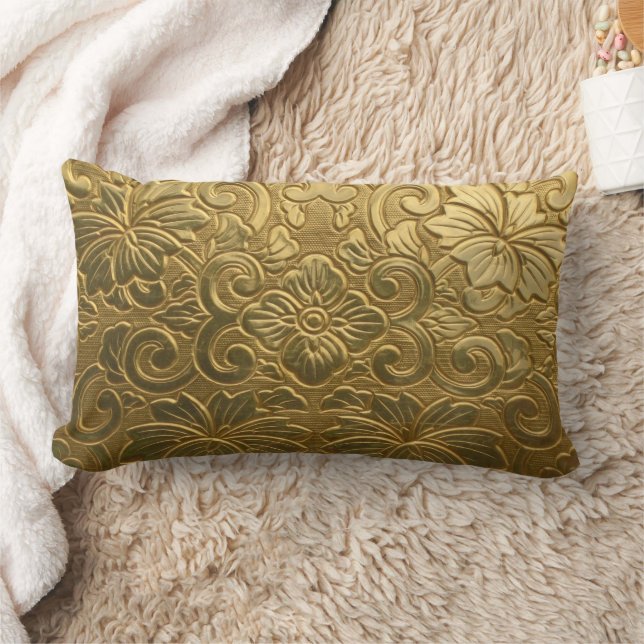 Rectangle Coussin Lumbar texture dorée (Couverture)