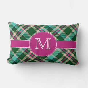 Rectangle Coussin Lumbar turquoise et rose