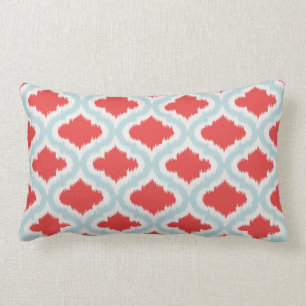 Rectangle coussin marocain d'ikat de motif de turquoise