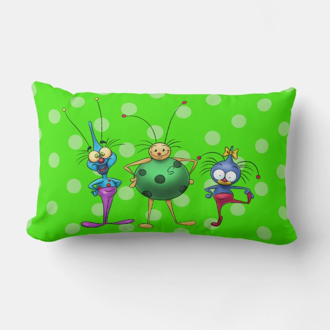 Rectangle coussin mignon de bande dessinée (Recto)