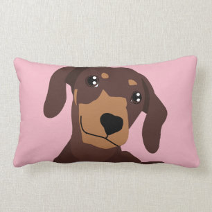 Rectangle Coussin mignon de coussin de teckel de chien de