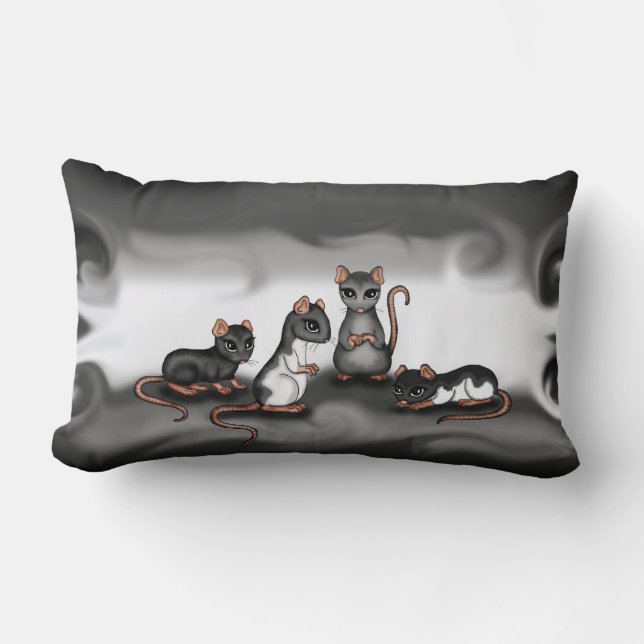 Rectangle coussin mignon de rats (Recto)