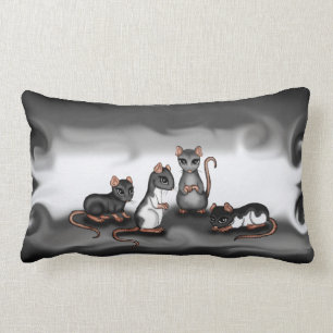 Rectangle coussin mignon de rats