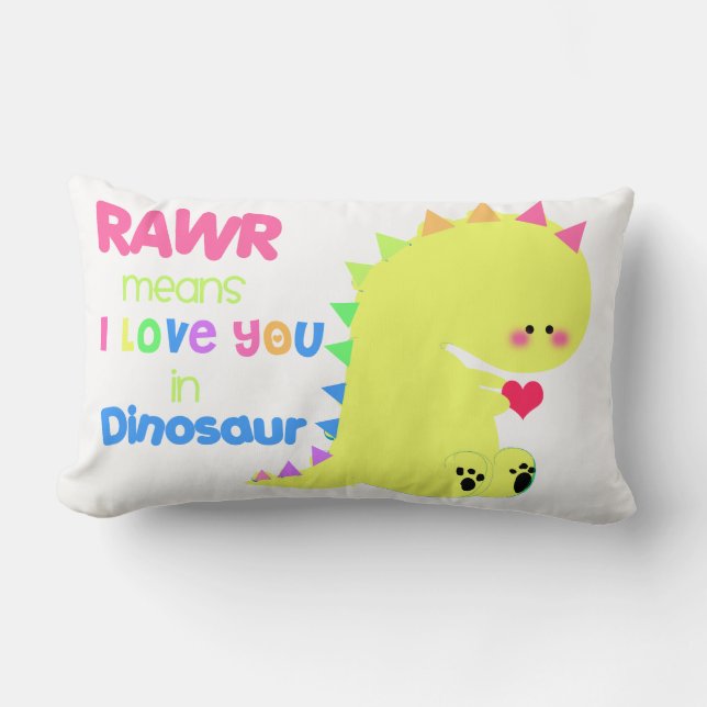 Rectangle Coussin MIGNON SUPERBE de dinosaure (Recto)