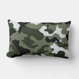 Rectangle Coussin Militaire Vert Camo Lumbar.