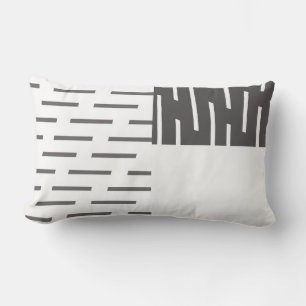 Rectangle coussin moderne abstrait motif gris et blanc