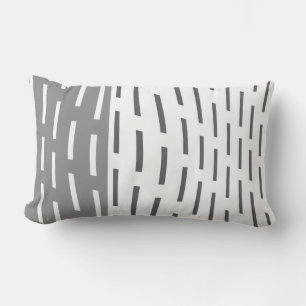 Rectangle coussin moderne abstrait motif gris et blanc