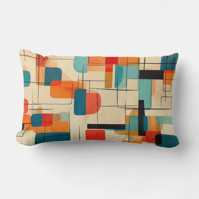 Rectangle Coussin moderne du milieu du siècle (Recto)