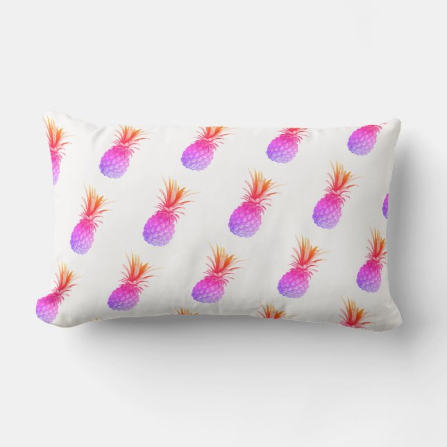 Rectangle Coussin Motif Pale Rose Violet Ananas (Recto)