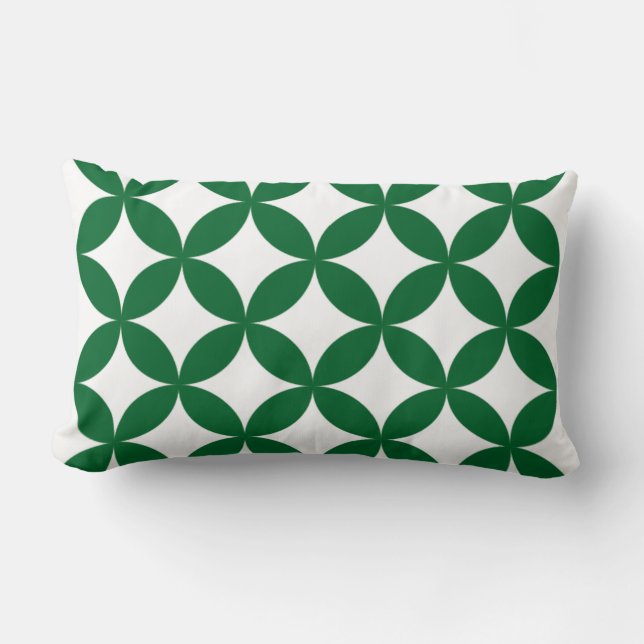 Rectangle Coussin Motif Shippo vert - Japonais traditionnel (Recto)