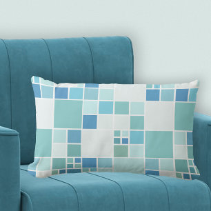 Rectangle Coussin Motif Turquoise Turquoise moderne