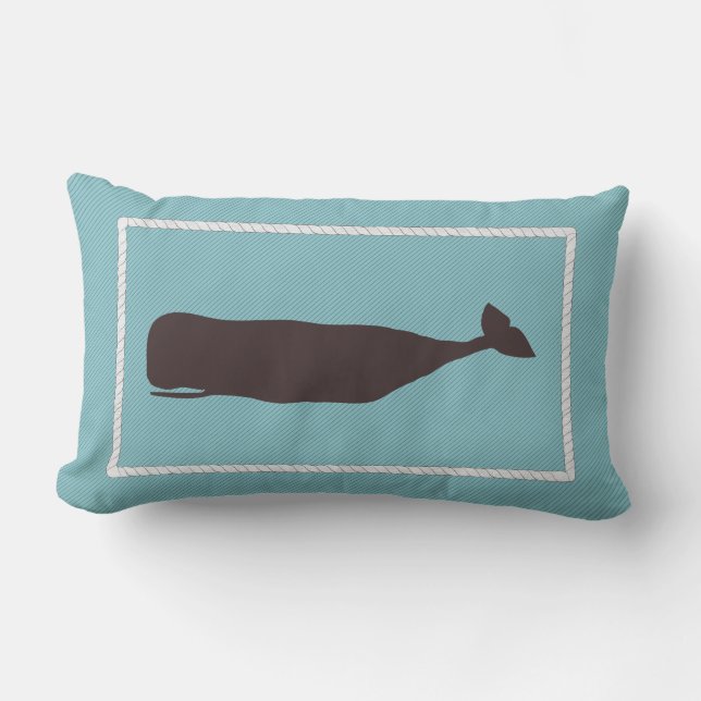 Rectangle Coussin nautique de baleine de Nantucket dans le (Recto)
