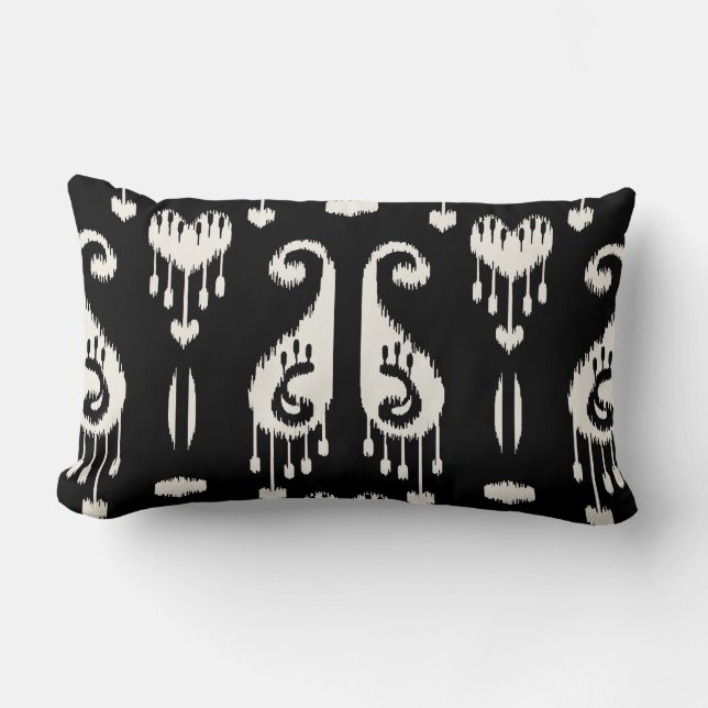 Rectangle Coussin noir et blanc décoratif chic moderne (Recto)