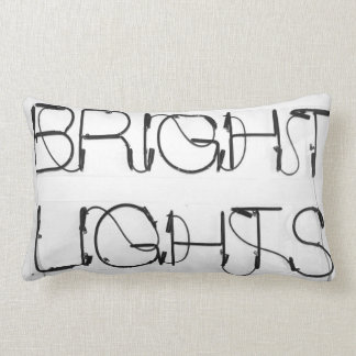Rectangle Coussin noir et blanc d'enseigne au néon lumineux