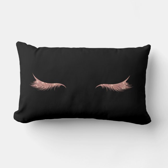 Rectangle coussin noir et rose de mèches de parties (Recto)