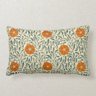 Rectangle Coussin oblong de motif floral de chinois mandarin