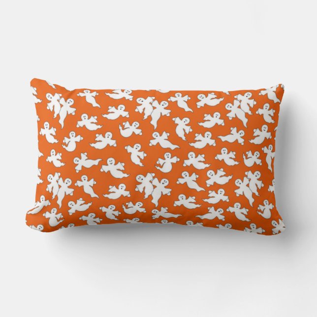 Rectangle Coussin Orange Flying Ghosts (Recto)