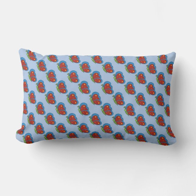 Rectangle Coussin papillon bleu (Recto)