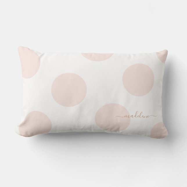 Rectangle Coussin personnalisé à point rose pâle (Recto)