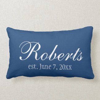 Rectangle Coussin personnalisé de lancer de bleu marine de