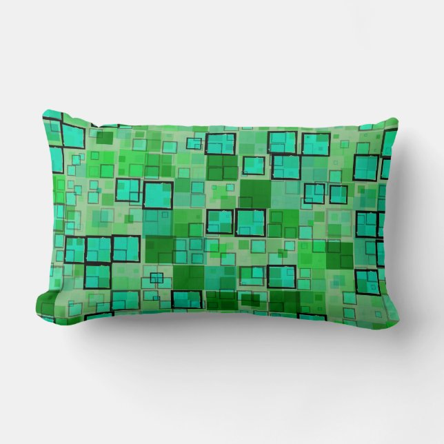 Rectangle Coussin personnalisé Motif vert et noir (Recto)