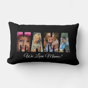 Rectangle Coussin photo MAMA Ajouter des images Noms Texte s