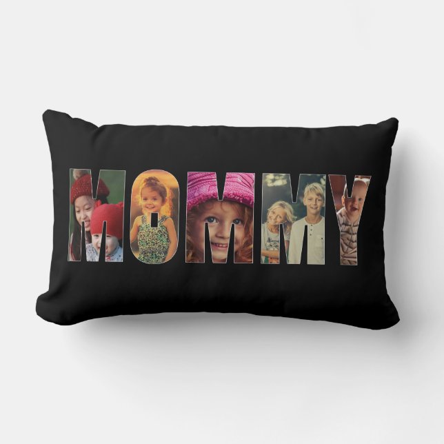 Rectangle Coussin photo MOMMY Ajouter des images, Message su (Recto)