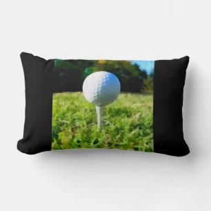 Rectangle coussin pour golfeurs golf balle et tee art
