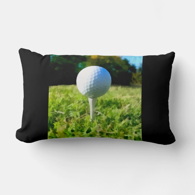 Rectangle coussin pour golfeurs golf balle et tee art (Recto)