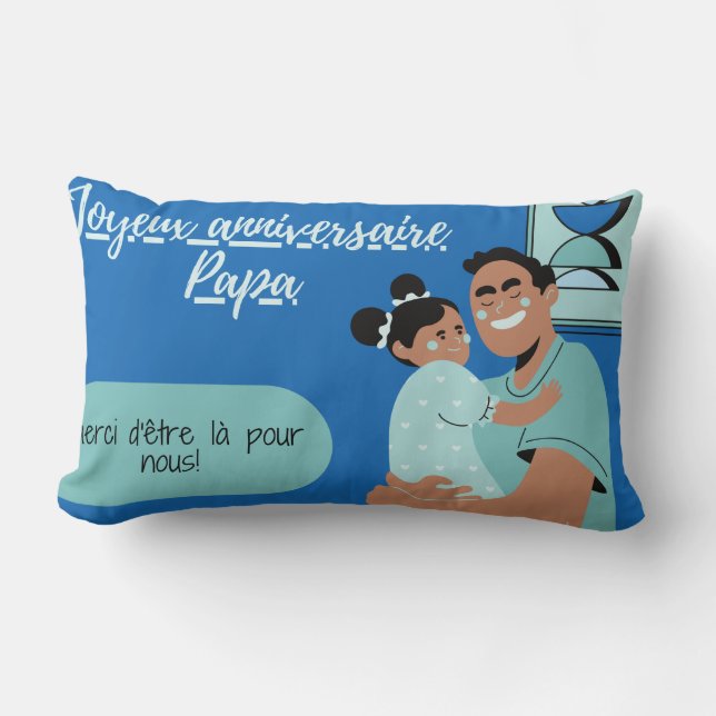 Rectangle Coussin pour l'anniversaire de papa (Recto)