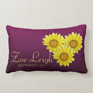 Rectangle Coussin pourpre de fleur de bébé