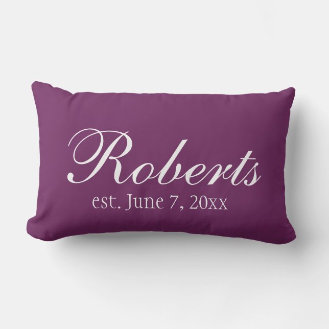 Rectangle Coussin pourpre personnalisé de lancer de prune de (Recto)