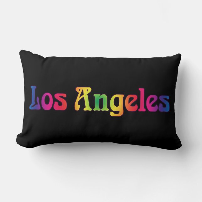 Rectangle Coussin Rainbow Retro de Los Angeles (Recto)