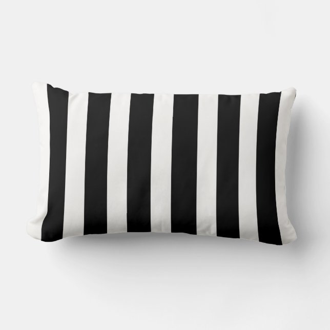 Rectangle Coussin rayé noir et blanc chic (Recto)