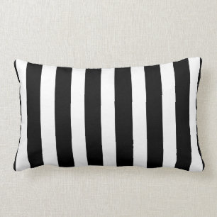 Rectangle Coussin rayé noir et blanc chic