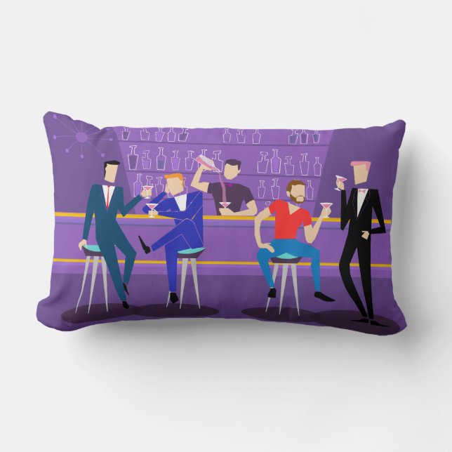 Rectangle Coussin Retro Gay Bar Lumbar (Recto)