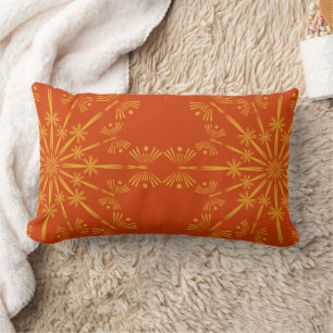 Rectangle Coussin Retro Mandala Papaya Lumbar