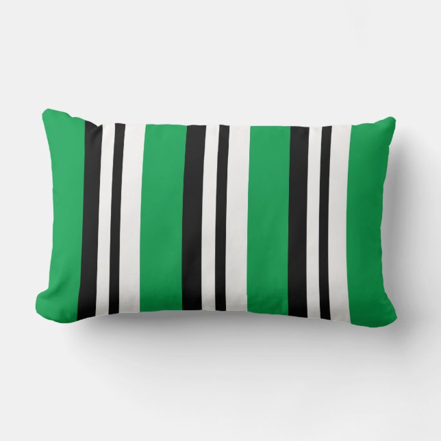 Rectangle Coussin réversible de la bande verte Neon (Recto)