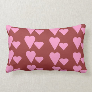Rectangle Coussin rose de coussin de thème de coeurs d'amour